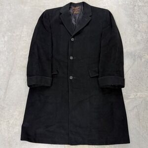 Vintage 60s Khingana Fischer Monoclian cashmere Overcoat Mens Wool Long Coat